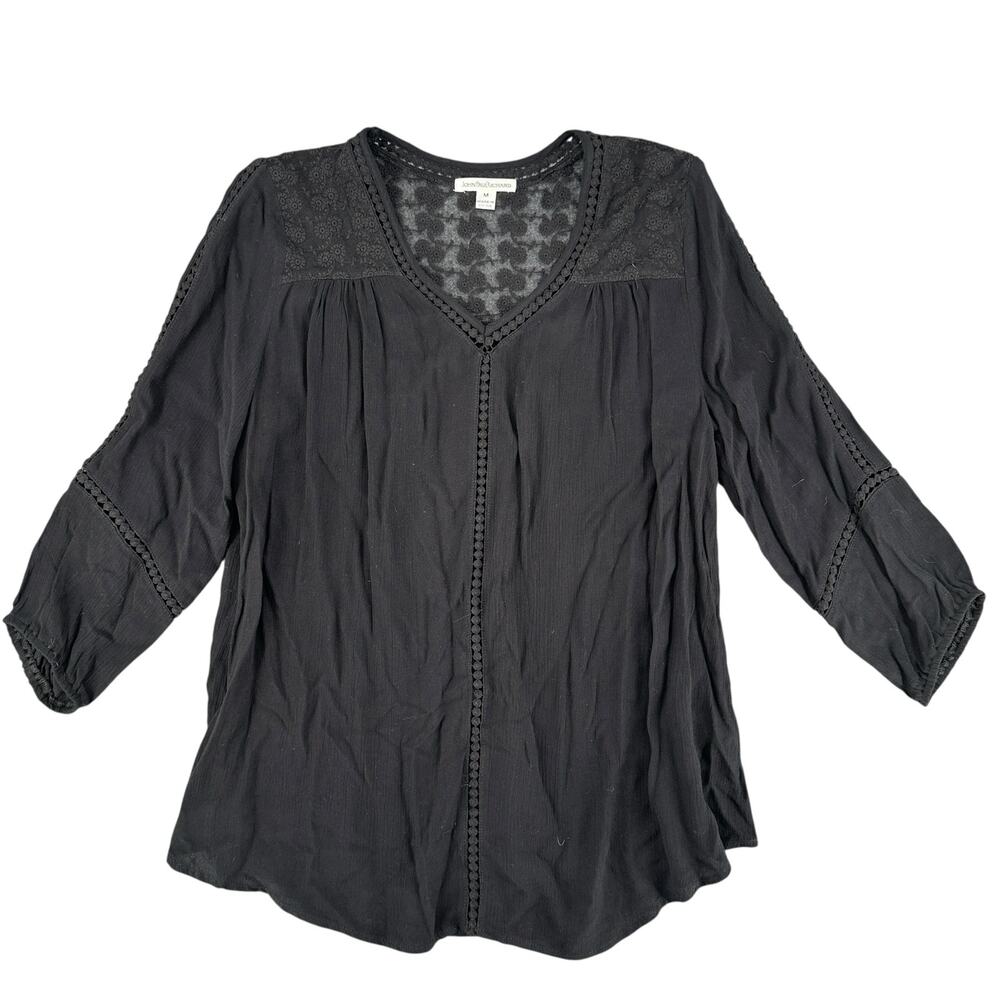 John Paul Richard Black Sheer Top Witchy Goth Whimsygoth Dark Boho Medium